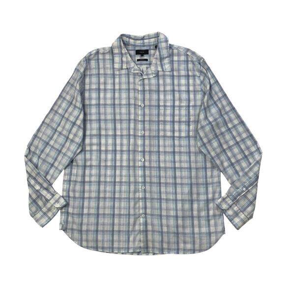 Vince Shirt Mens XL Extra Large Classic Fit Long Sleeve Lightweight Linen Blend - Picture 1 of 11